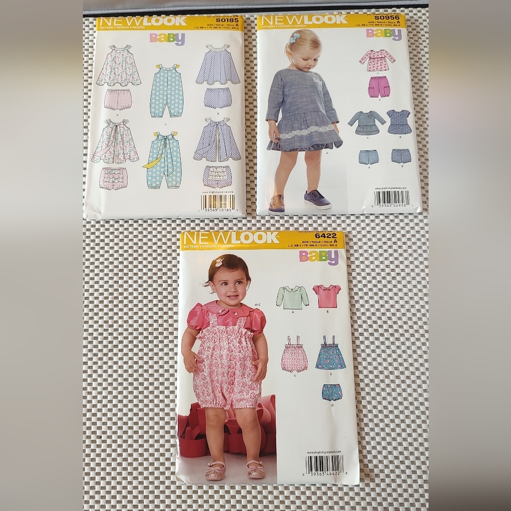 New Look Pattern Bundle Baby Size NB-L Dresses -6422 -S0185 -S0956